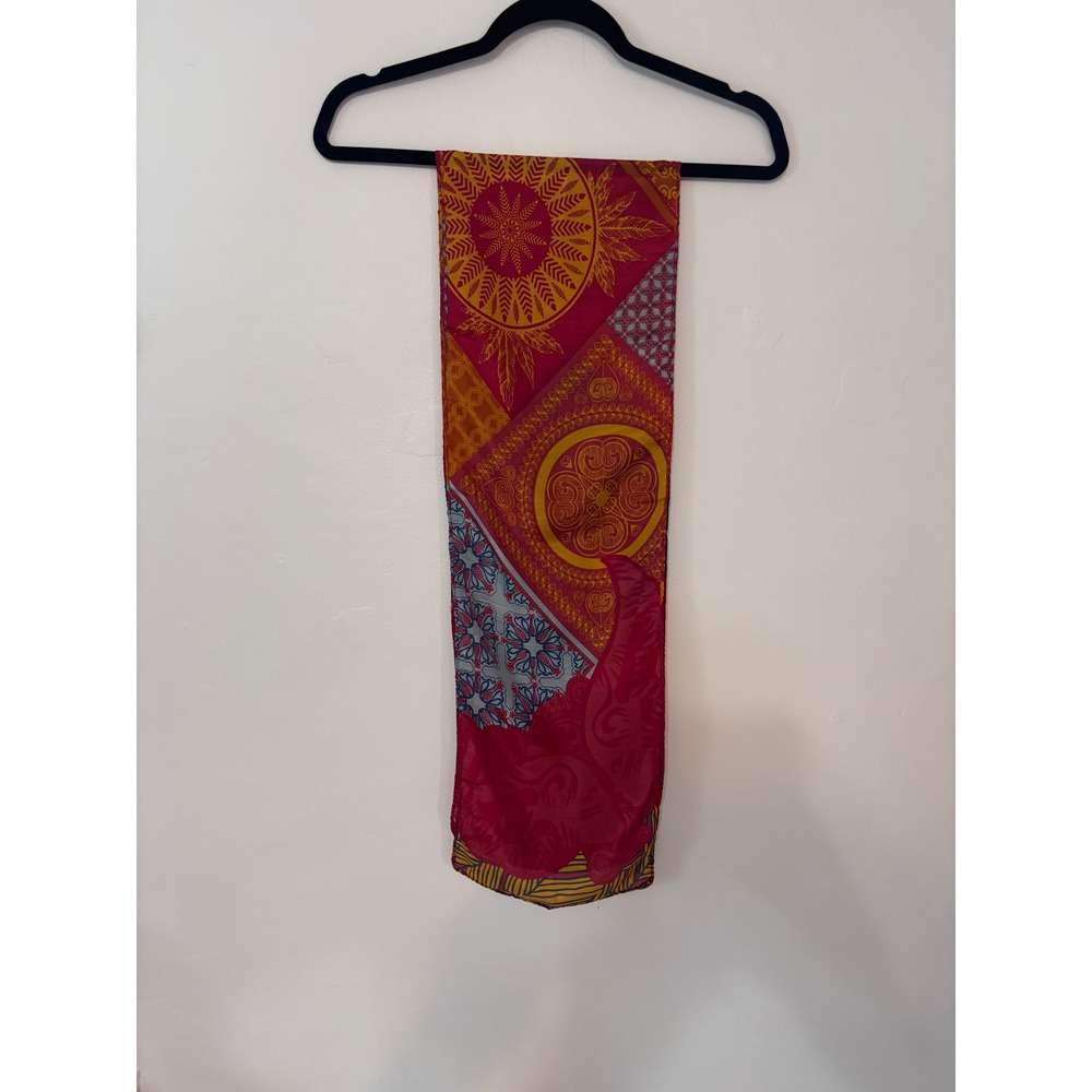 Ford Warriors in Pink Womens Scarf OS Red Patchwork Mandala Bird Boho Awareness